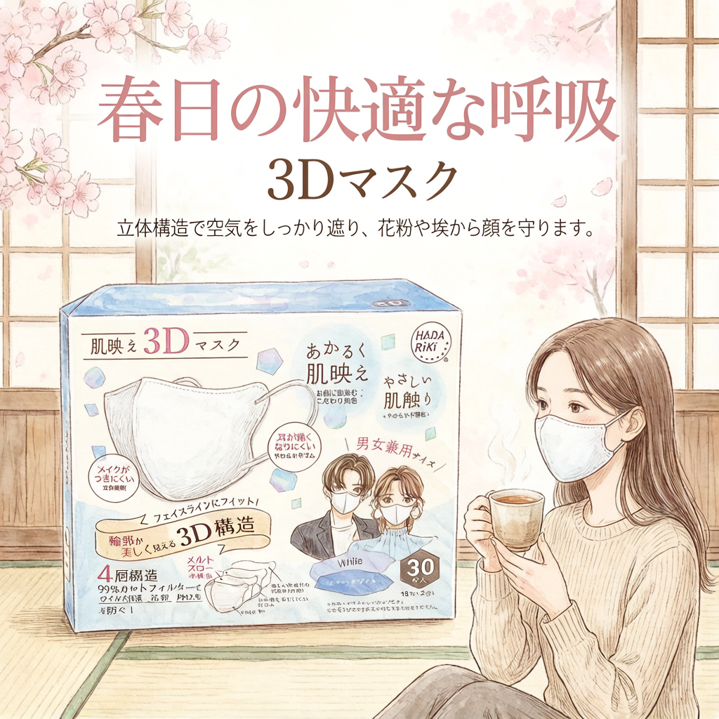 HADARIKI 肌映え 3D立體口罩 (白色30枚入)