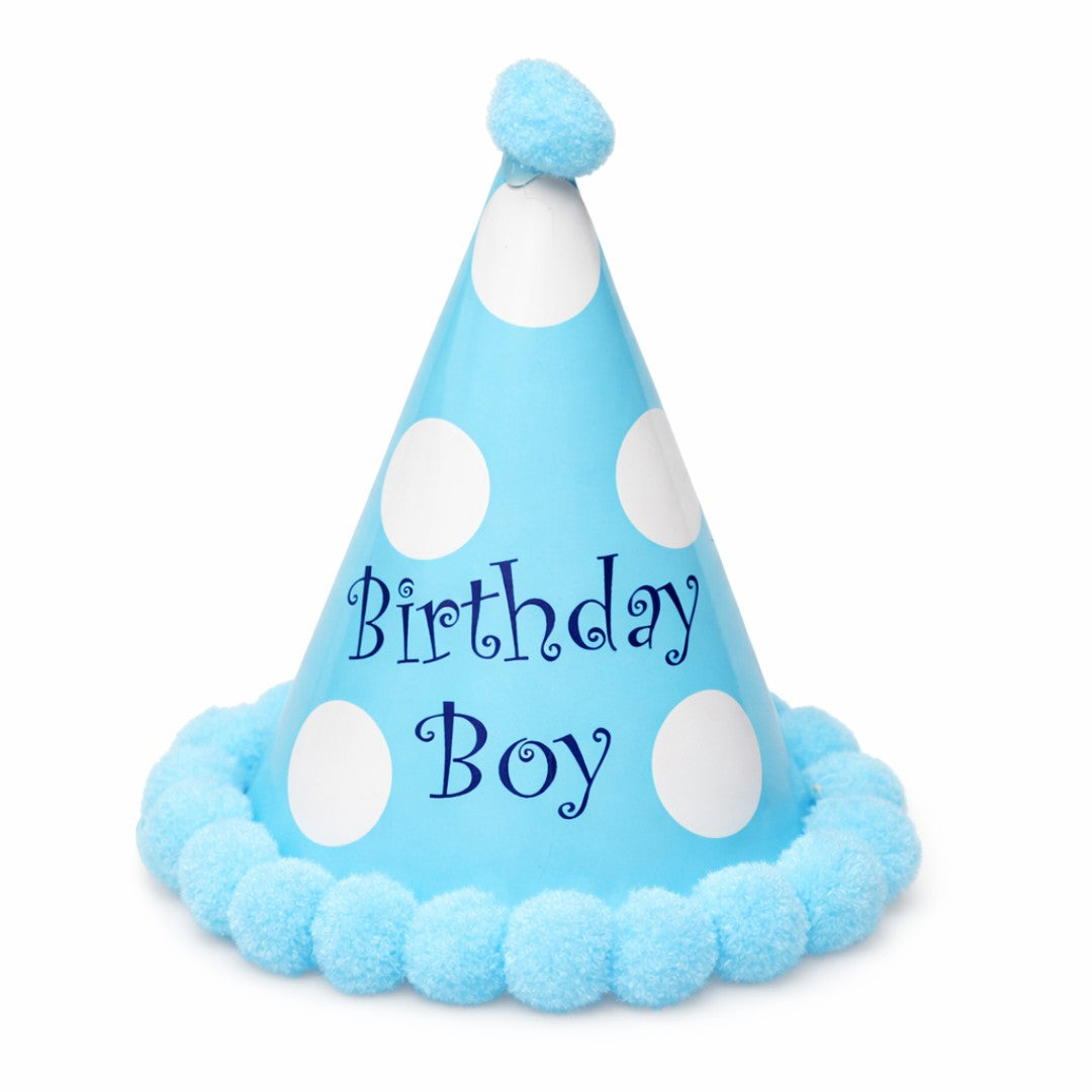 粉藍波點 Birthday Boy 派對帽