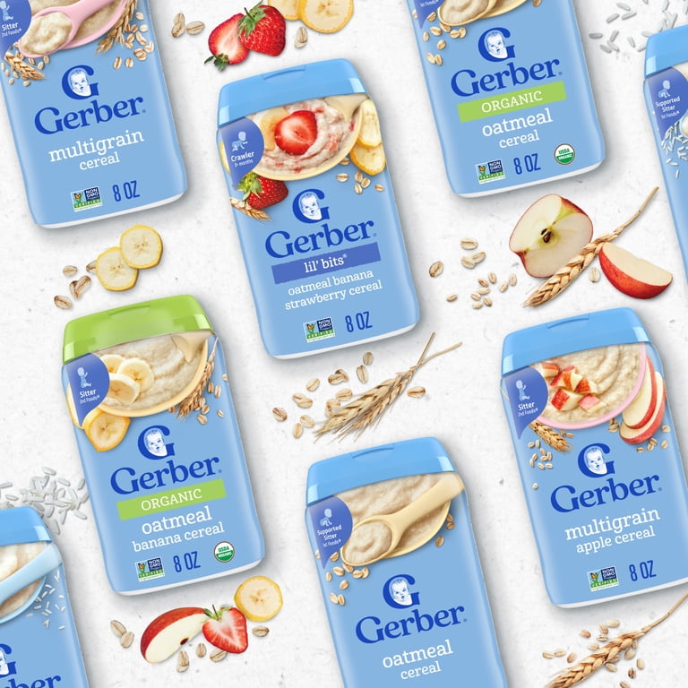 Gerber 嬰幼兒燕麥糊｜士多啤梨香蕉口味｜8個月或以上｜美國製｜227g