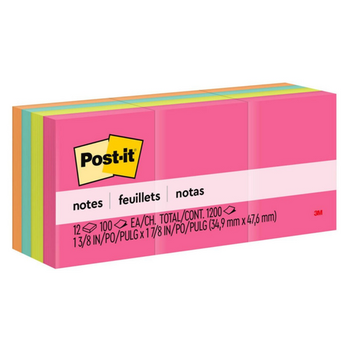 3M Post-it多色螢光告示貼1200張