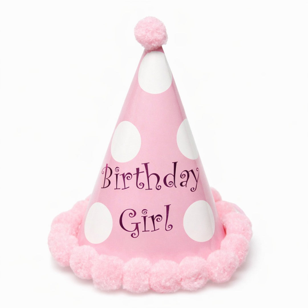 粉紅波點 Birthday Girl 派對帽