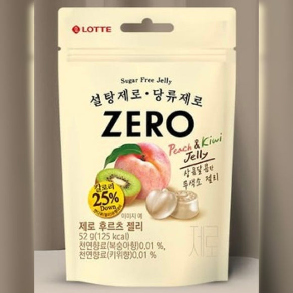 Lotte樂天Zero零糖系列 蜜桃奇異果軟糖