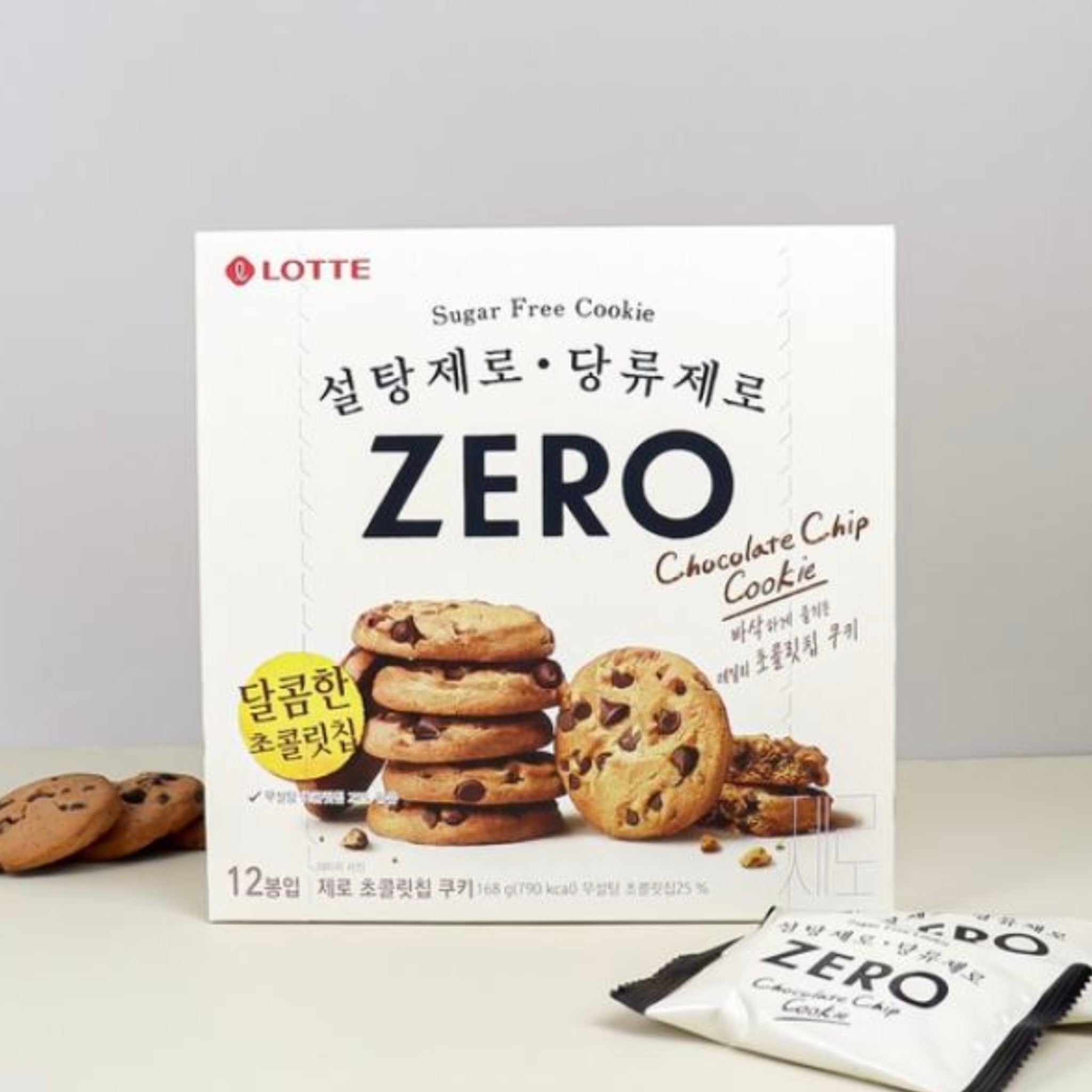 Lotte樂天Zero零糖系列 朱古力曲奇168g 獨立包裝