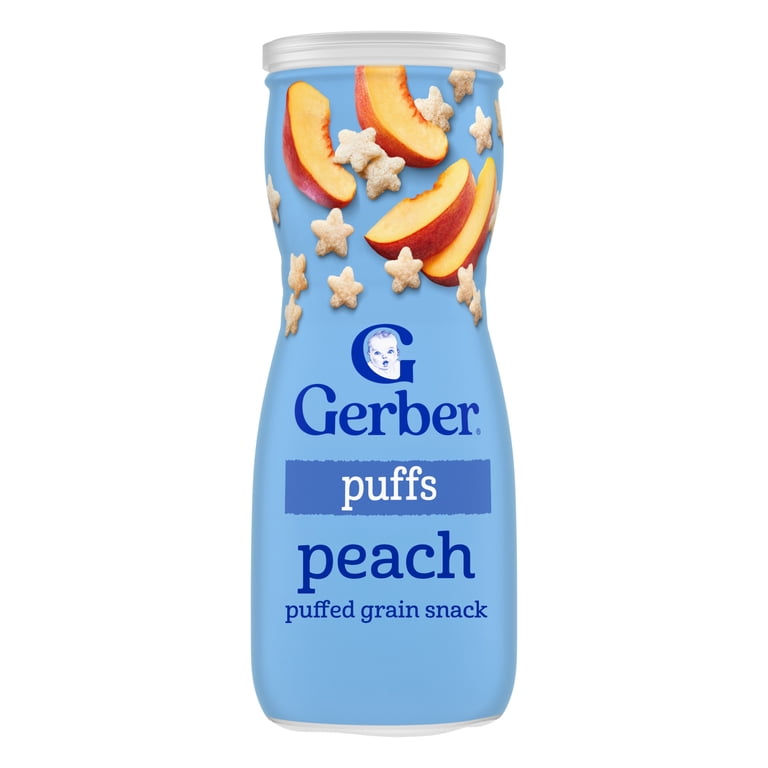 Gerber Snacks for Baby 香桃泡芙 Peach Puffs｜星星餅｜嬰幼兒零食｜8個月以上｜美國製