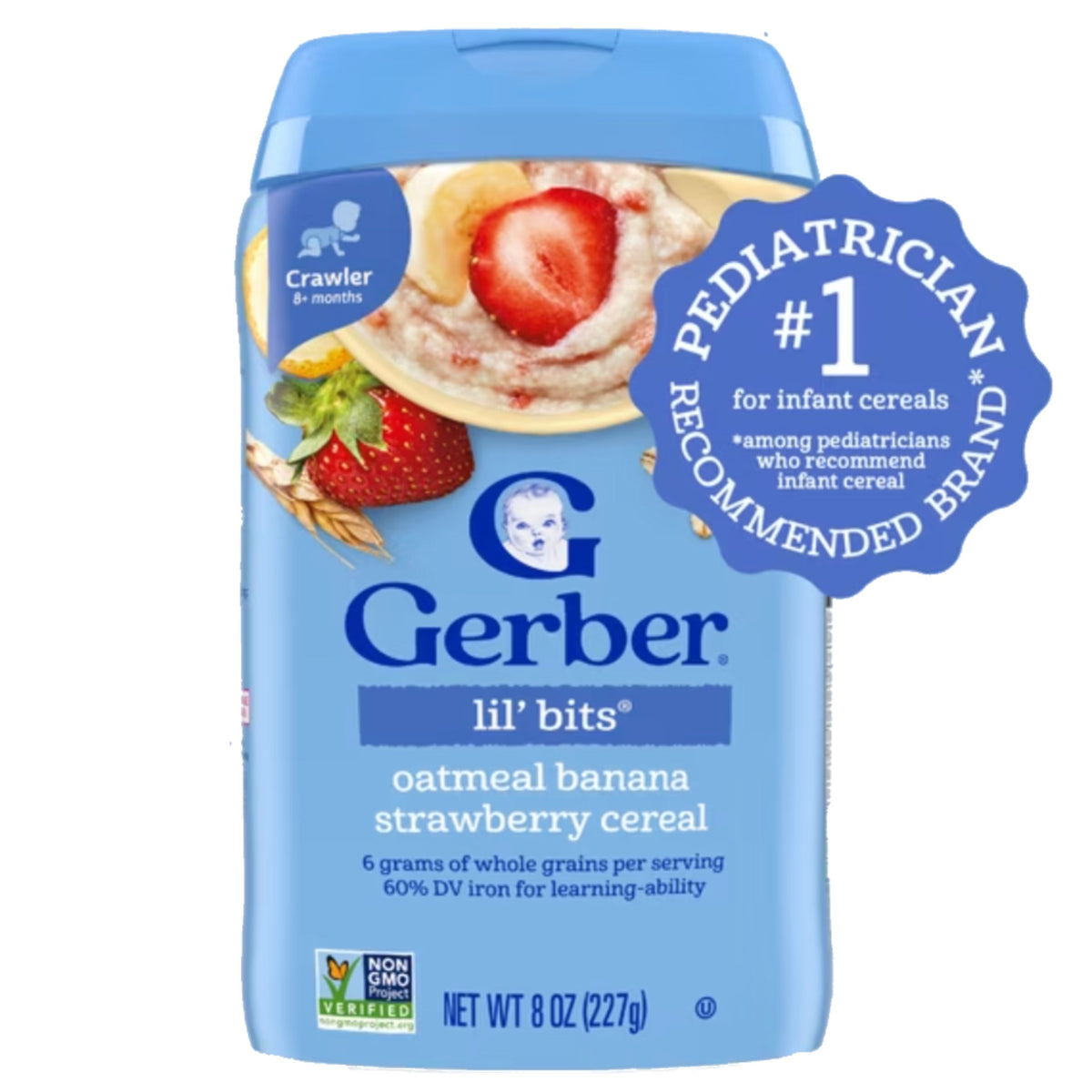 Gerber 嬰幼兒燕麥糊｜士多啤梨香蕉口味｜8個月或以上｜美國製｜227g