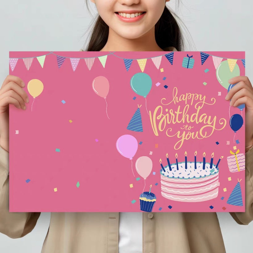 A4大尺寸生日咭生日賀卡多人簽名生日心意卡款式B