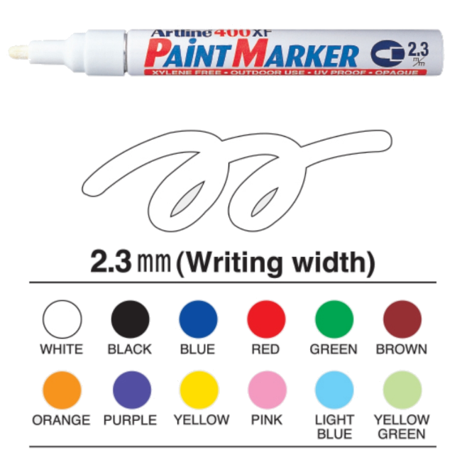 Artline 400XF紅色油性漆筆2.3mm中字筆尖