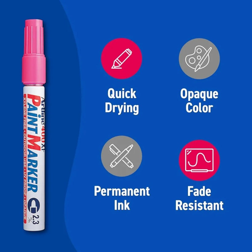 Artline 400XF黃色油性漆筆2.3mm中字筆尖