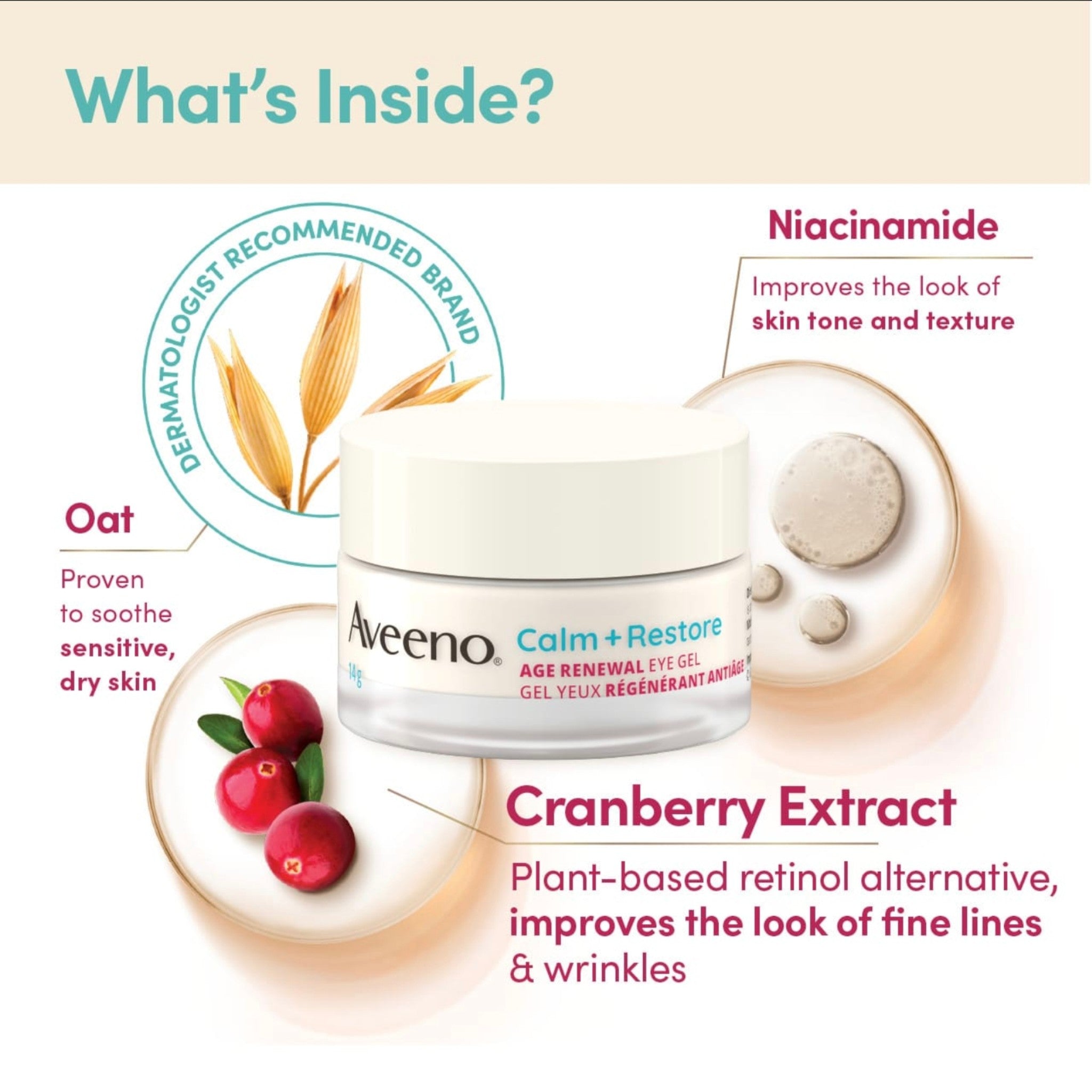Aveeno Calm + Restore Age Renewal Eye Gel 眼部啫喱產品包裝