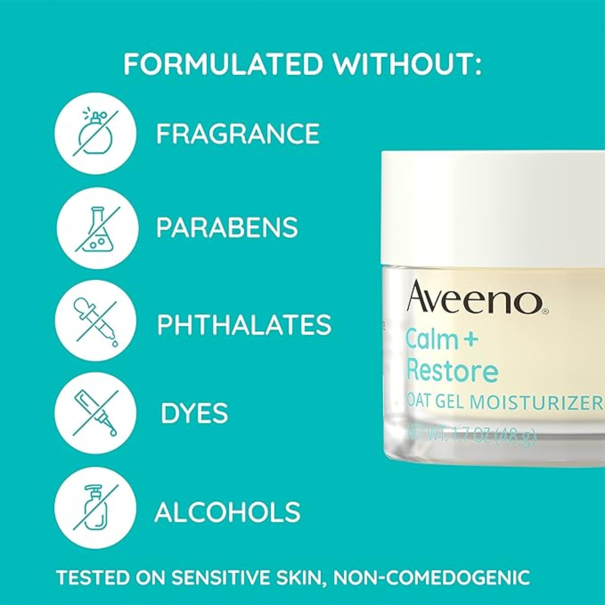 Aveeno Calm + Restore 輕盈凝膠保濕面霜｜快速吸收｜48g
