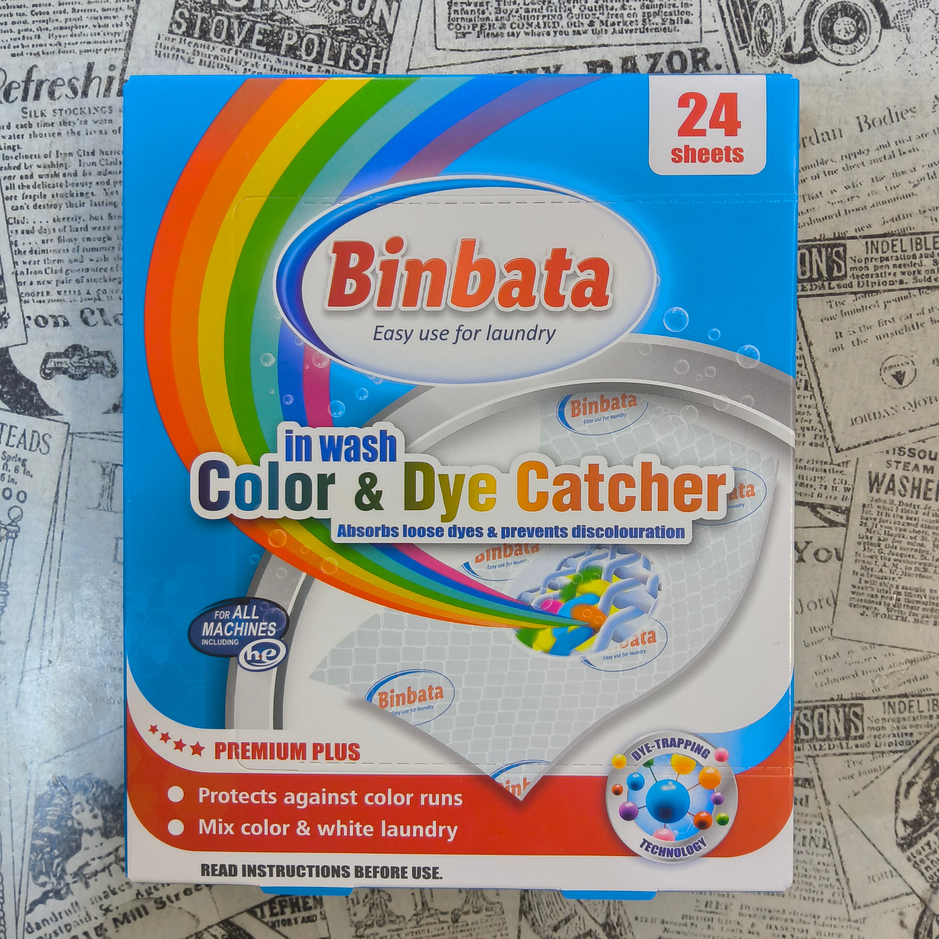 Binbata 衣物防染紙24張洗衣吸色紙防止衣物串染