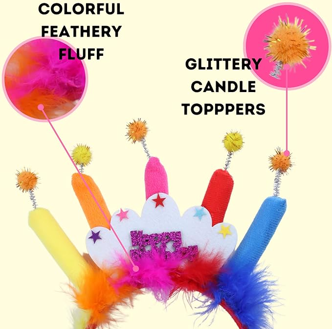 ALT：
星星蠟燭造型生日頭箍 生日派對配件