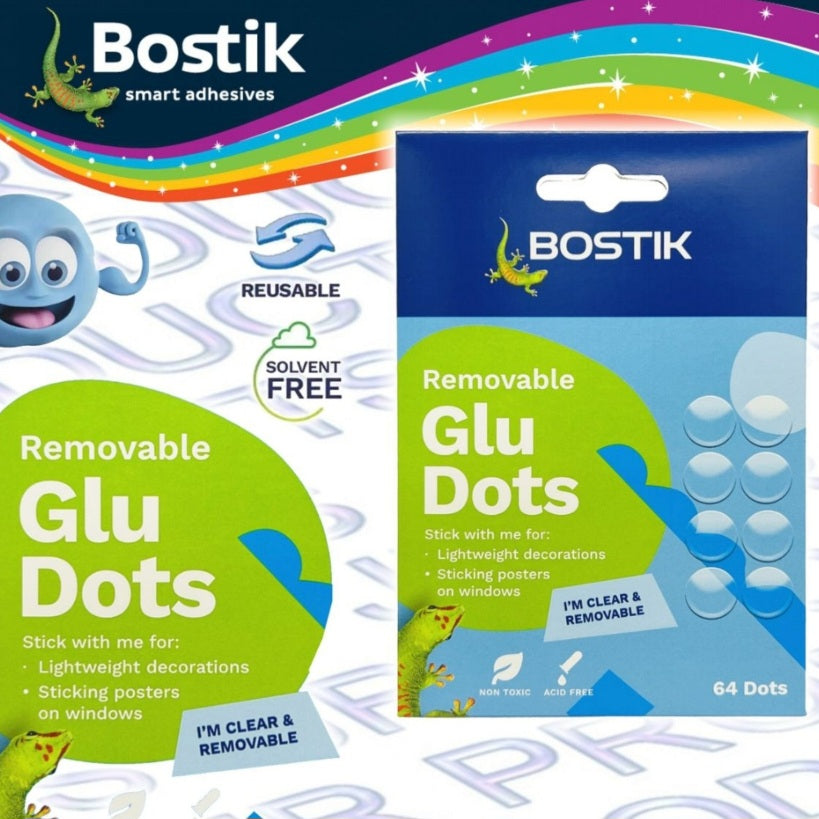 Bostik Glu Dots透明可移除膠點64粒雙面膠點
