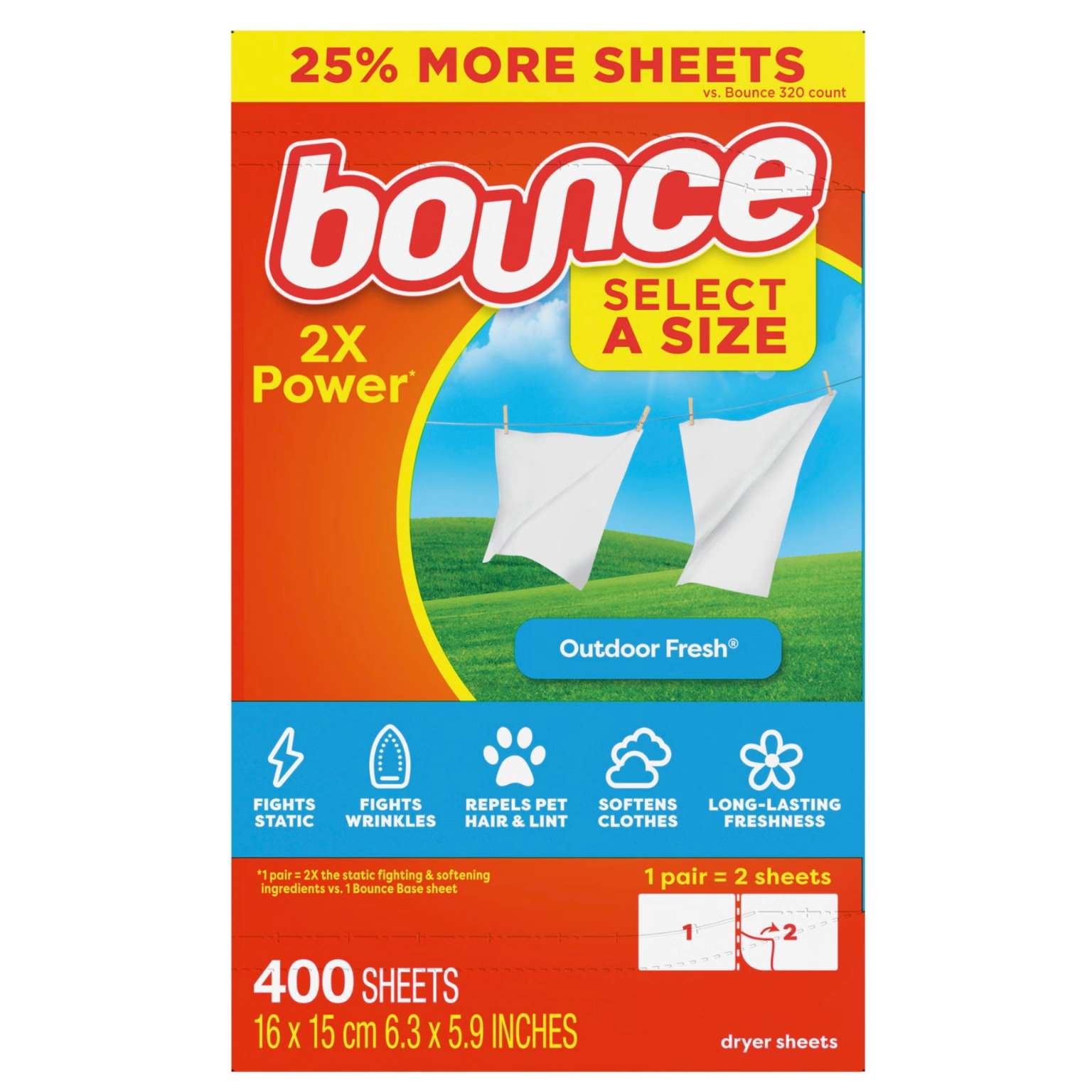 Bounce Fabric Softener Dryer Sheets 400張衣物柔順紙乾衣機用防靜電除皺