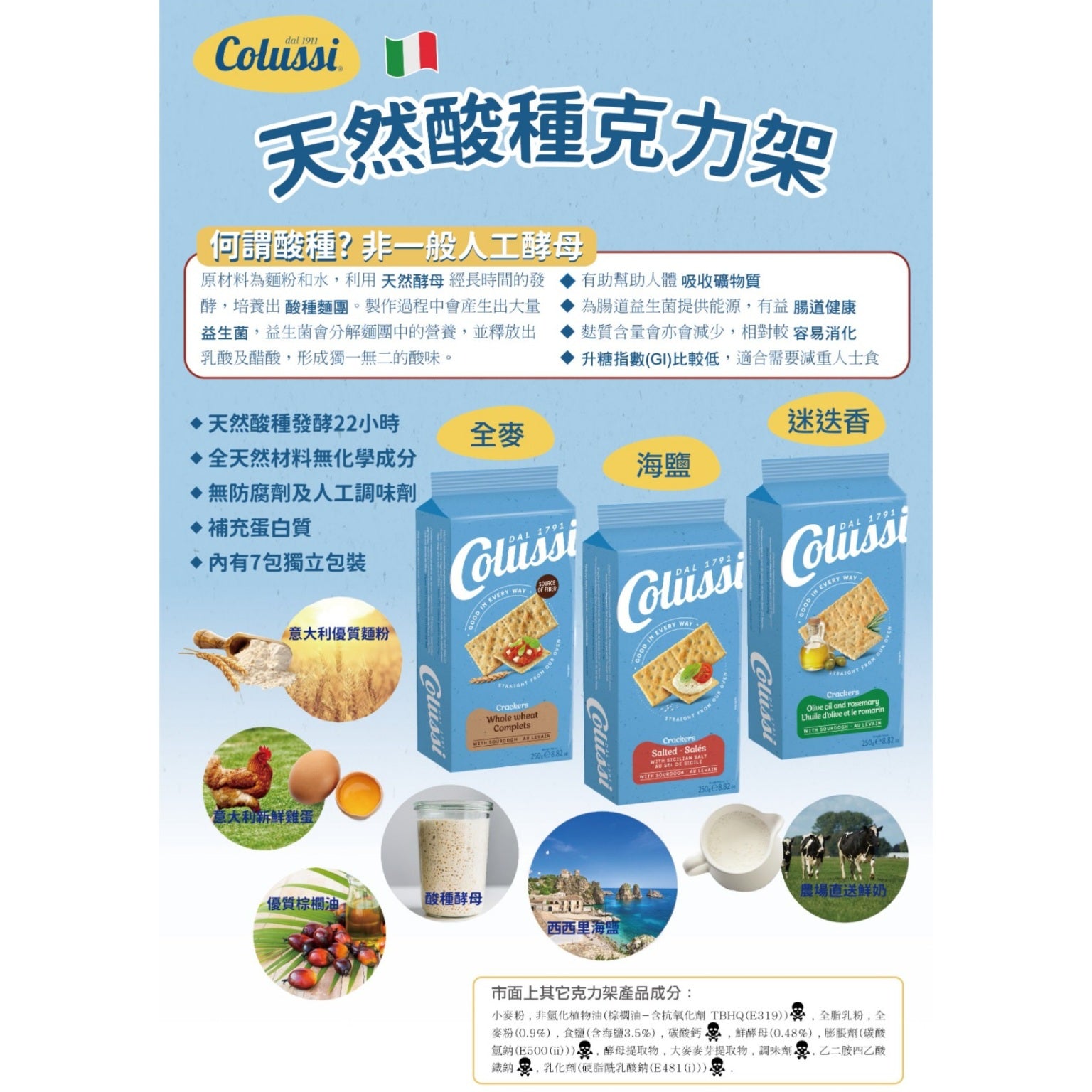 Colussi 天然酸種脆餅 意大利特色零食