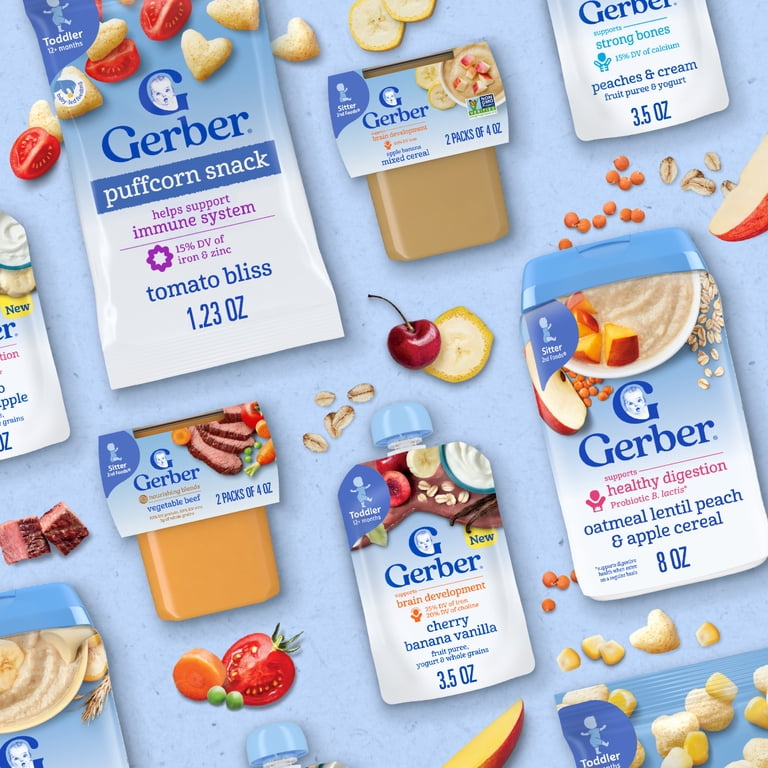 Gerber 益生菌燕麥扁豆水蜜桃蘋果 米糊｜燕麥糊｜6個月或以上｜美國製