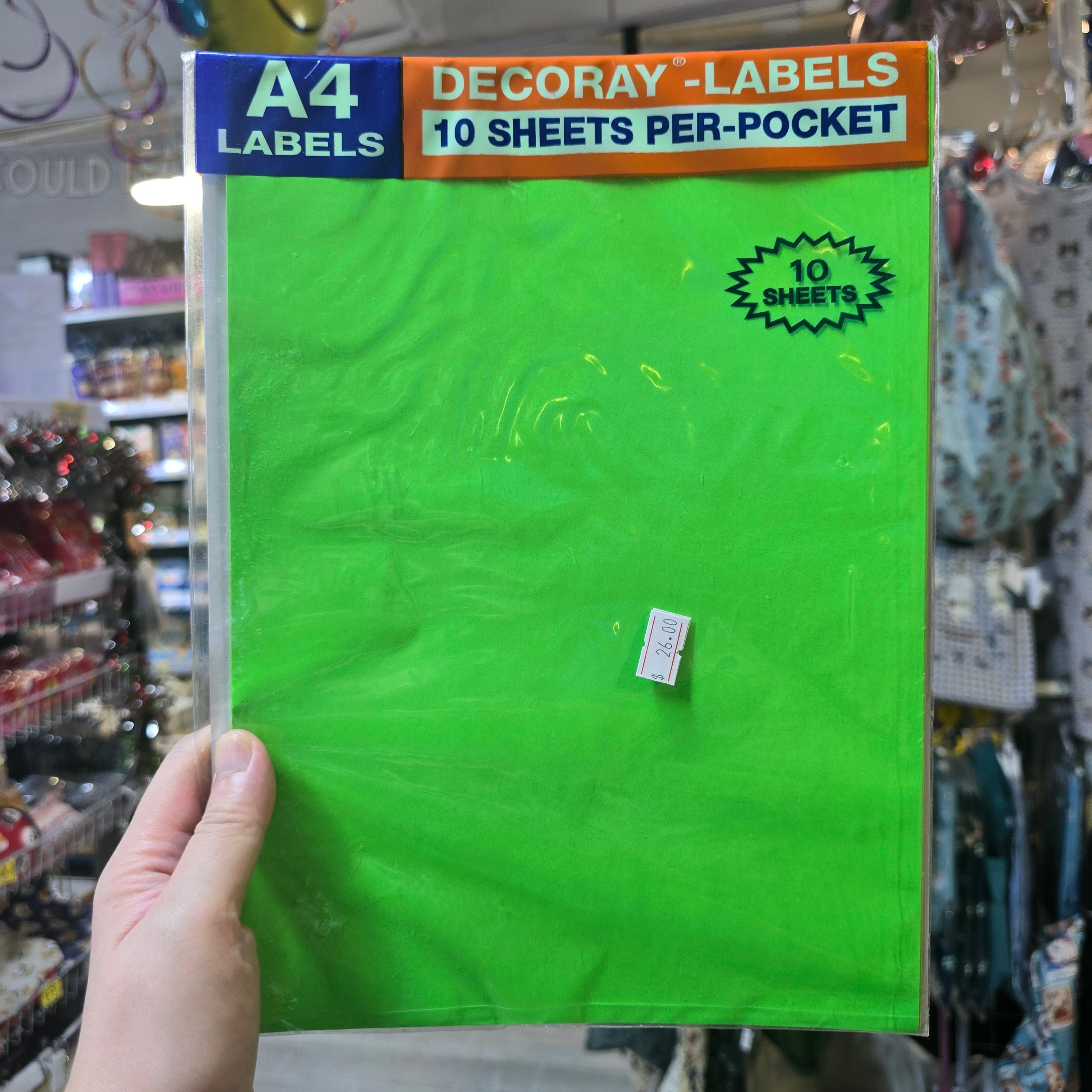 Decoray螢光色標籤紙 多顏色自黏貼紙 A4打印標籤