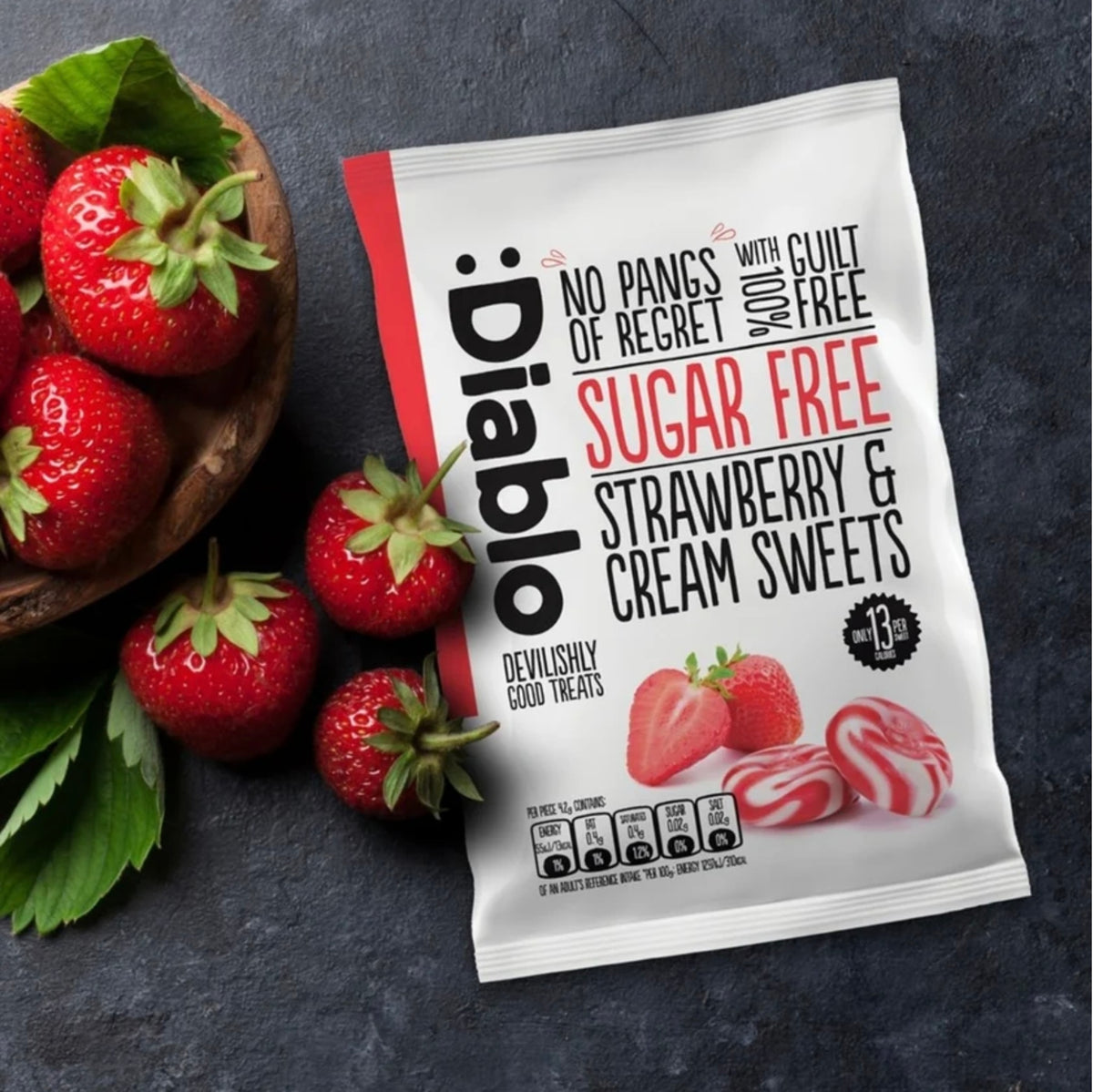 Diablo 無糖士多啤梨糖 75g Sugar Free Strawberry Candy 產品包裝