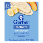 Gerber 嬰兒香蕉蜜桃磨牙威化12片｜Banana Peach Teething Wafers
