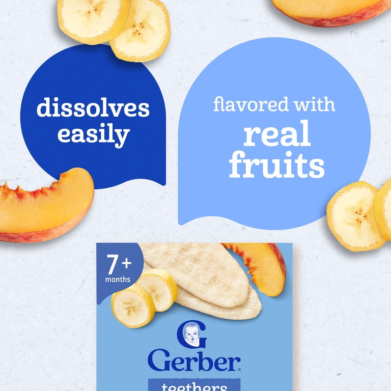 Gerber 香蕉蜜桃磨牙威化｜容易溶化｜寶寶自主進食小食
