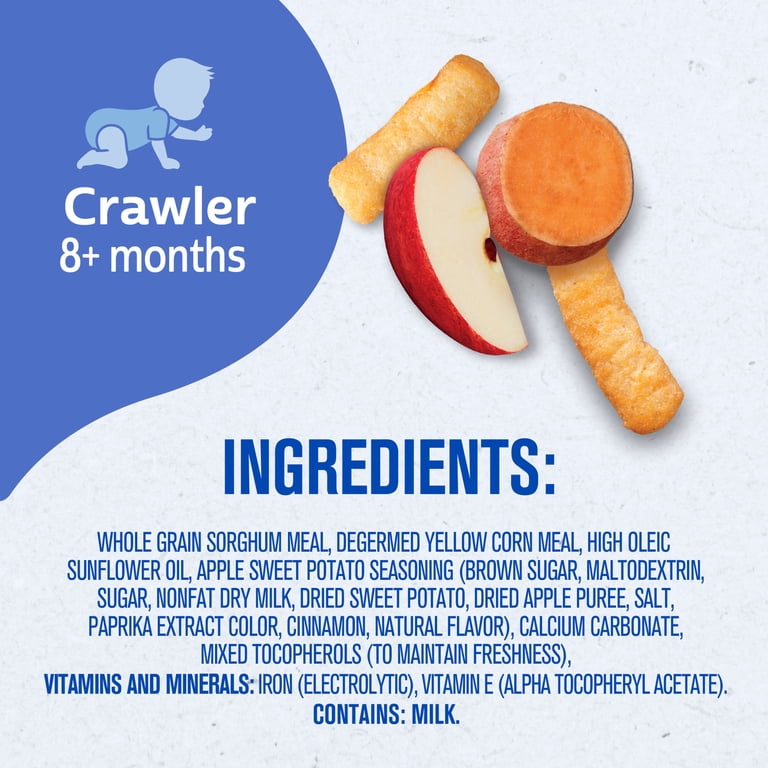 Gerber Lil Crunchies｜蘋果番薯烘焙穀物小食｜快速溶化
