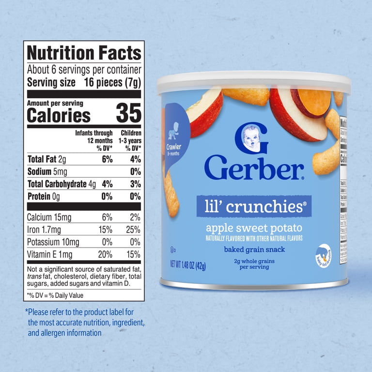 Gerber 蘋果番薯香脆粒｜含鐵質及維生素E｜嬰兒小食
