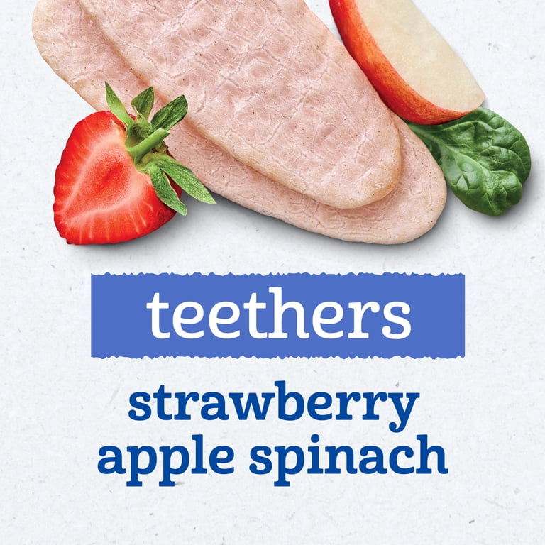 Gerber Strawberry Apple Spinach Gentle Teething Wafers｜草莓蘋果菠菜嬰兒磨牙小食