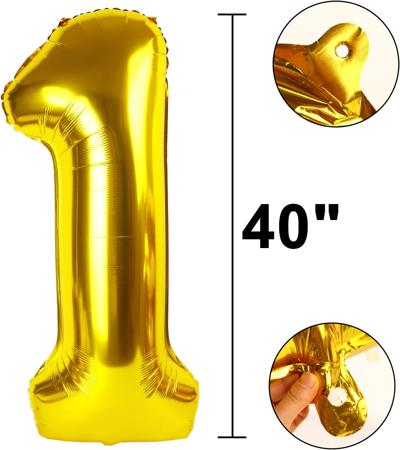 40吋金色數字鋁膜氣球生日派對大型佈置
