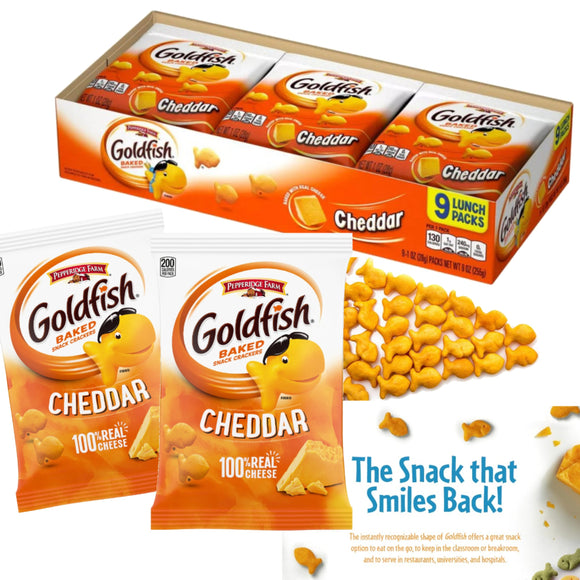 Goldfish 美版香濃車打芝士金魚餅(9包裝)(🇺🇸美國直送)