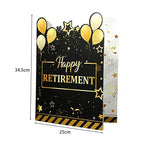 Happy Retirement退休賀咭 加大A4金色退休賀卡