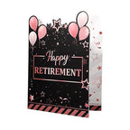Happy Retirement退休賀咭 加大A4粉紅色退休賀卡