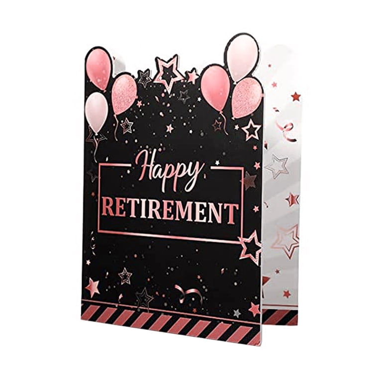 Happy Retirement退休賀咭 加大A4粉紅色退休賀卡