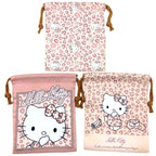 三款Hello Kitty豹紋束口袋不同設計日版Sanrio收納袋
