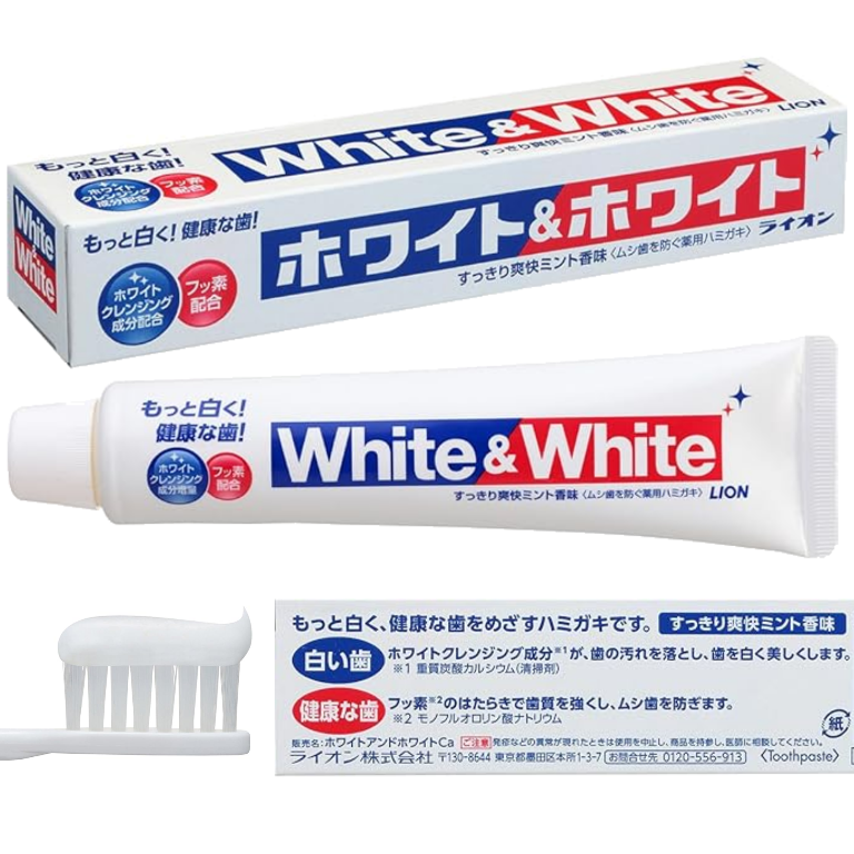 日本獅王LION White White特效酵素美白牙膏150g