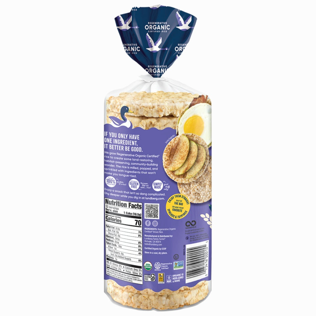 Lundberg Salt-Free 無鹽無糖有機糙米餅