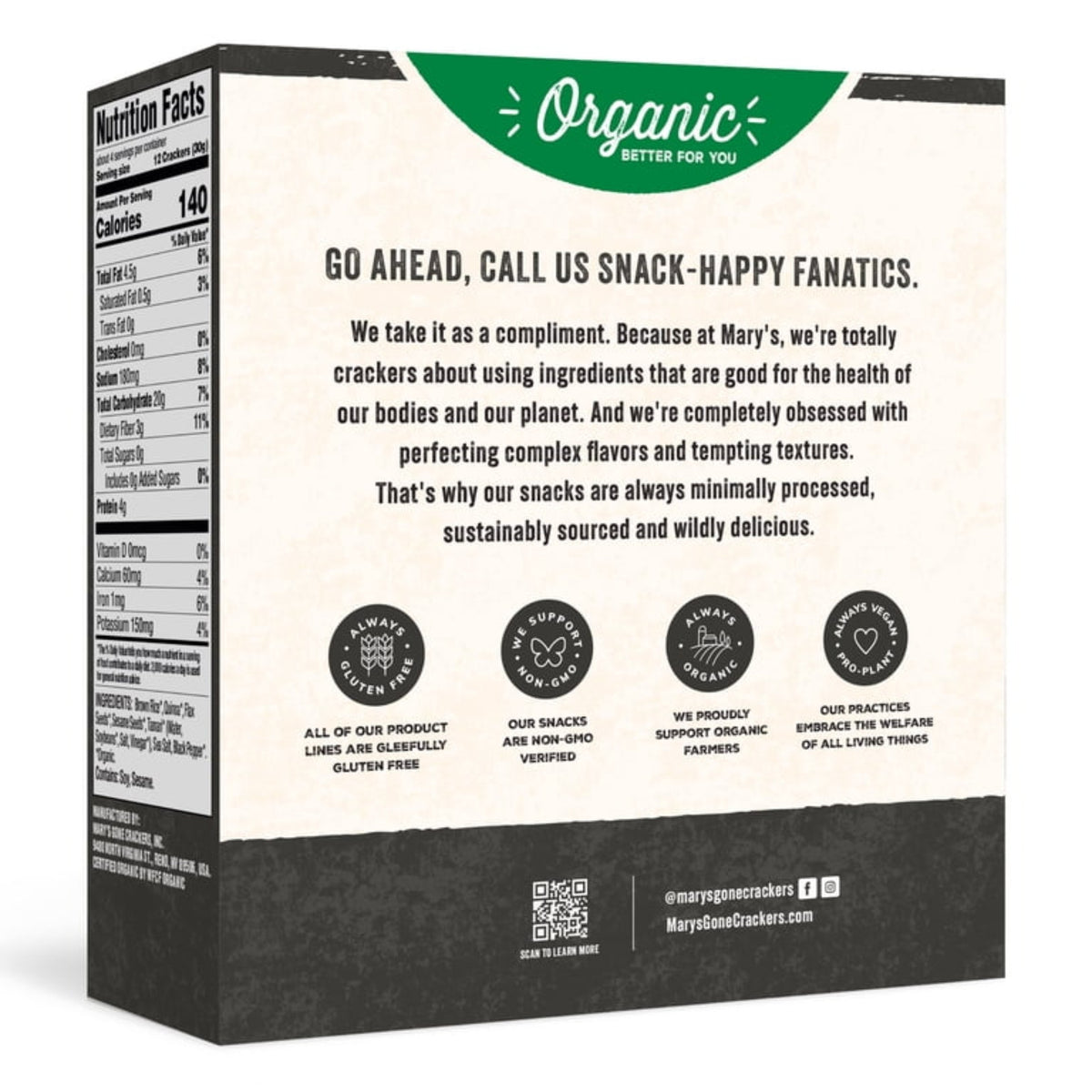 Mary's Gone Super Seed 黑椒有機種籽脆餅 Organic Crackers