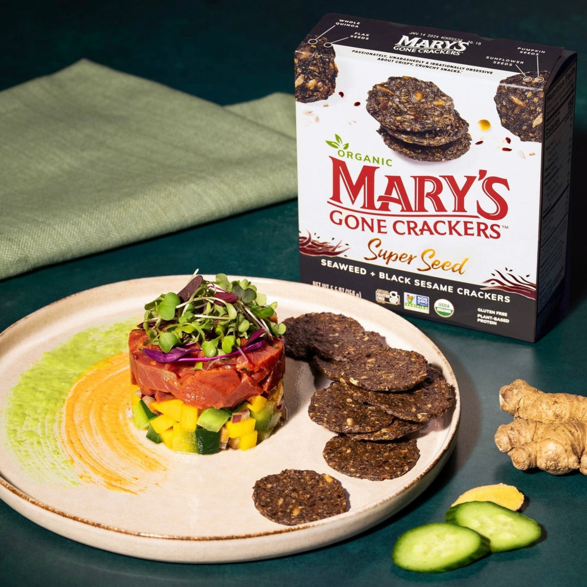 Mary's Gone Super Seed Seaweed Black Sesame 有機海苔黑芝麻種籽脆餅
