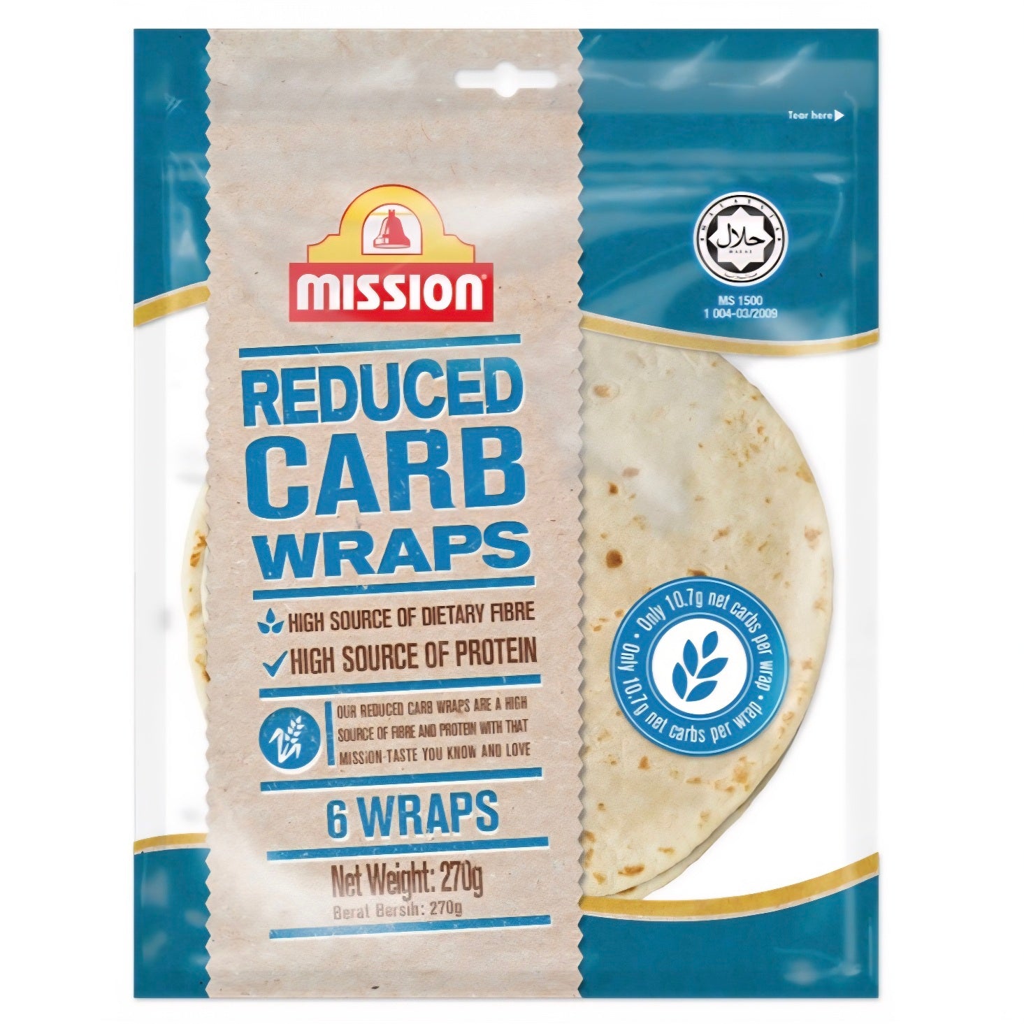 Mission 低碳水化合物捲餅6片裝 Reduced Carb Wraps