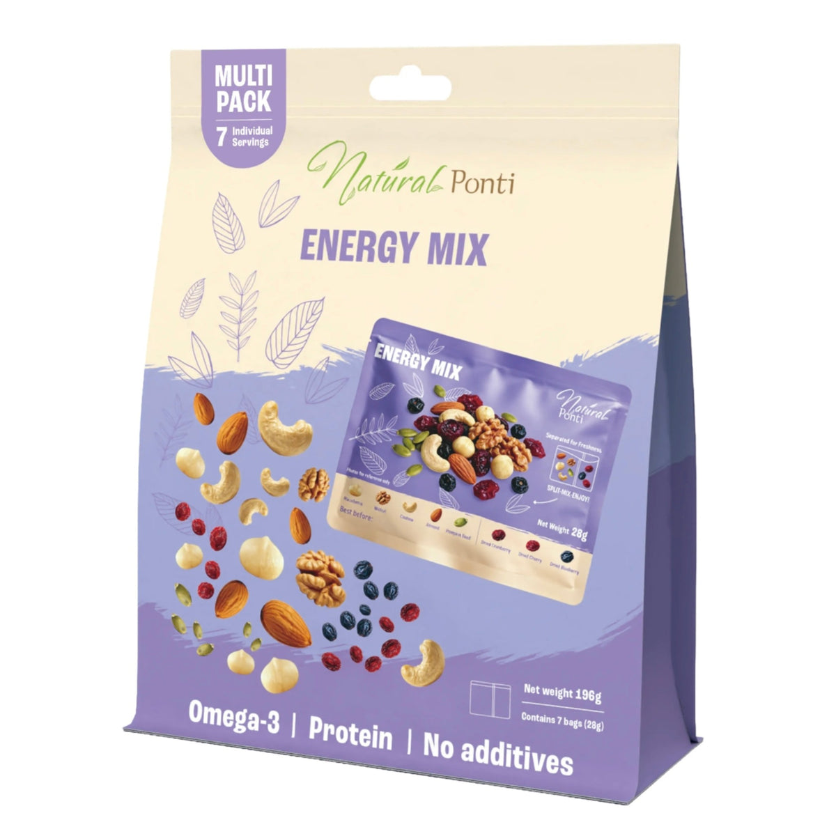 NaturalPonti Energy Mix 果仁果乾籽類雜錦｜7包獨立裝｜純天然無添加