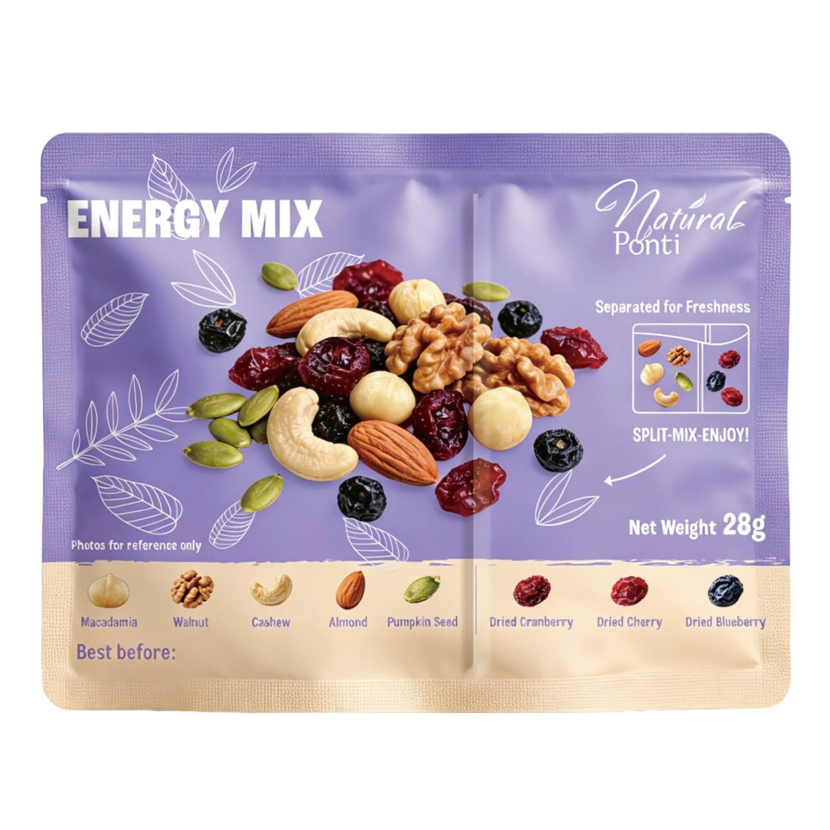 NaturalPonti Energy Mix 果仁果乾籽類雜錦｜7包獨立裝｜純天然無添加