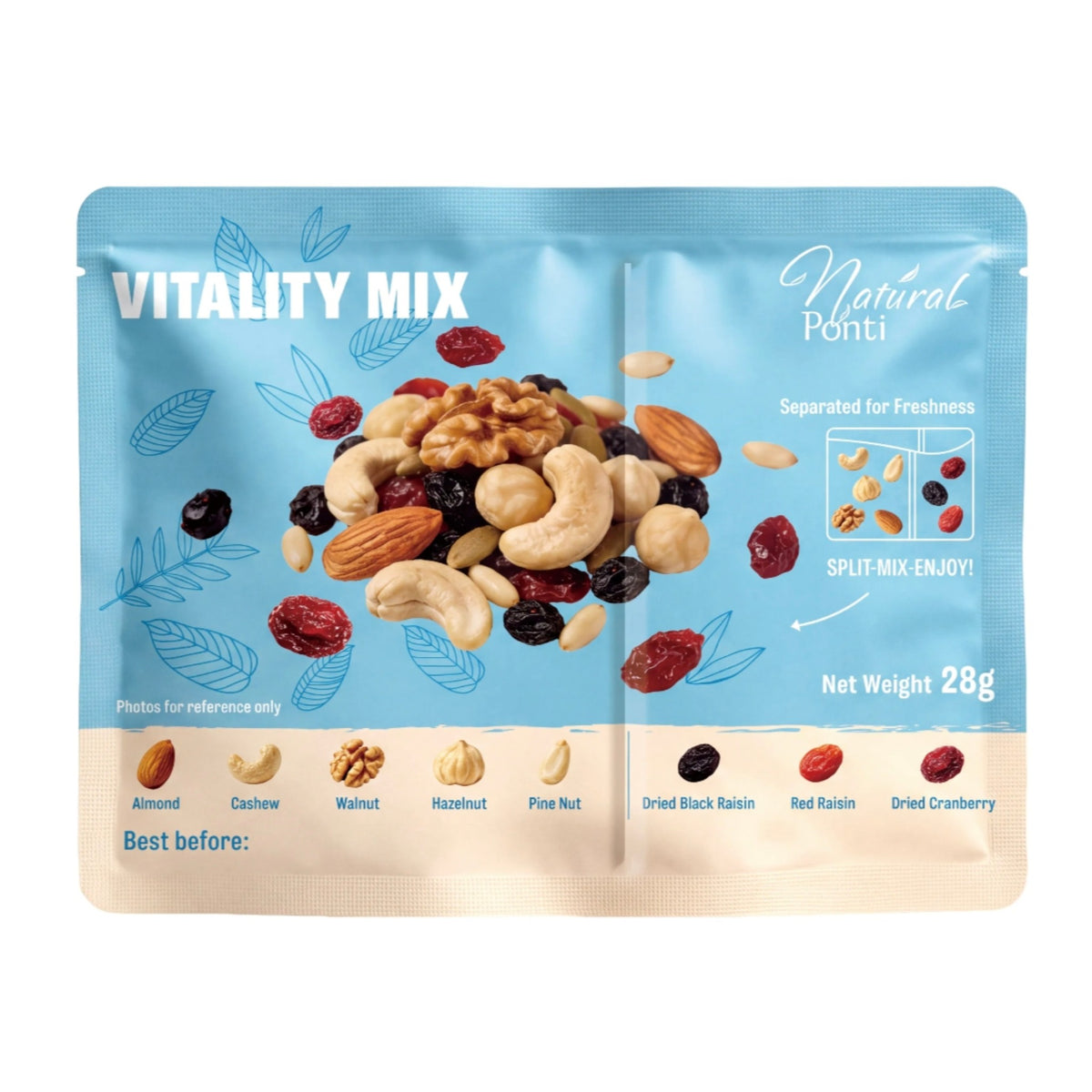 NaturalPonti Vitality Mix 果仁果乾籽類雜錦｜7包獨立裝｜純天然無添加