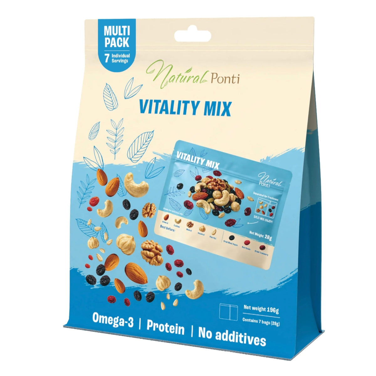 NaturalPonti Vitality Mix 果仁果乾籽類雜錦｜7包獨立裝｜純天然無添加