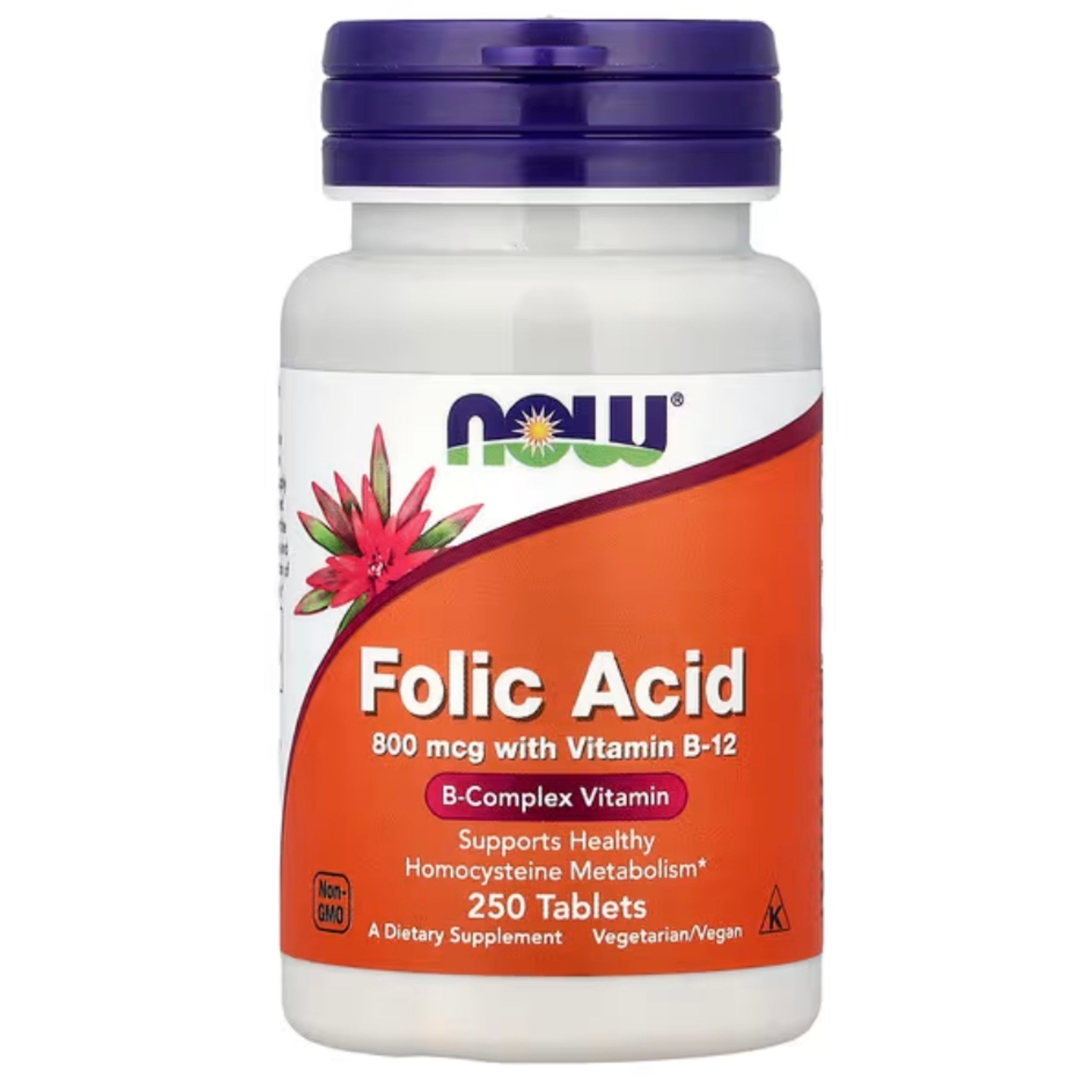 NOW Foods Folic Acid 葉酸 800 mcg 250粒裝美國營養補充品
