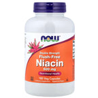 NOW Foods Niacin 500mg 無潮紅雙倍強度 180粒植物膠囊產品正面
