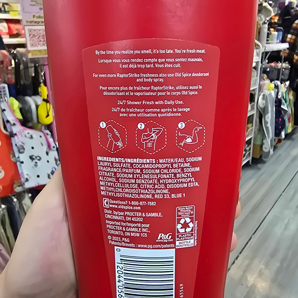 Old Spice Raptorstrike Body Wash｜深色莓果香男士沐浴露 709ml
