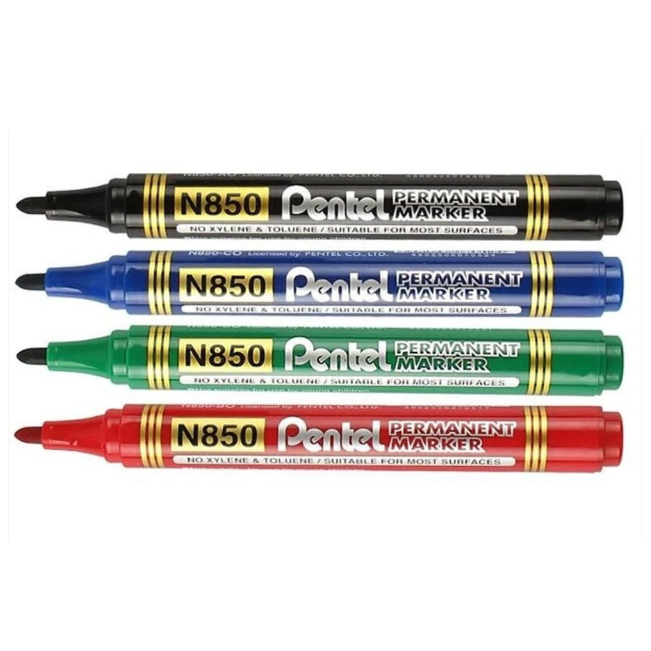 Pentel N850 Permanent Marker 圓咀箱頭筆4.2mm永久性記號筆黑藍紅綠色