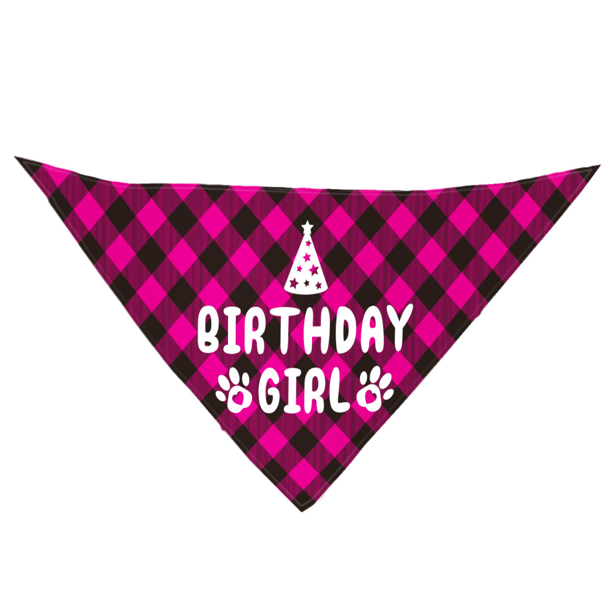 寵物生日圍巾 格仔造型 Happy Birthday