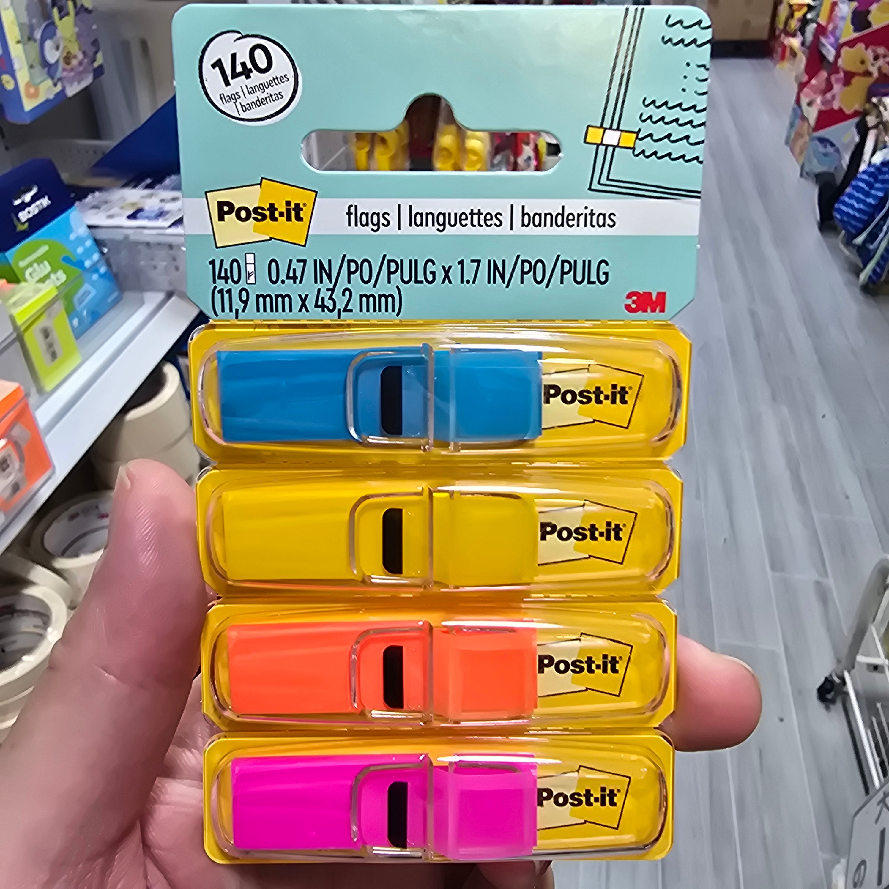 Post-it Flags 140張彩色索引便利貼四色頁籤書本文件標記辦公文具