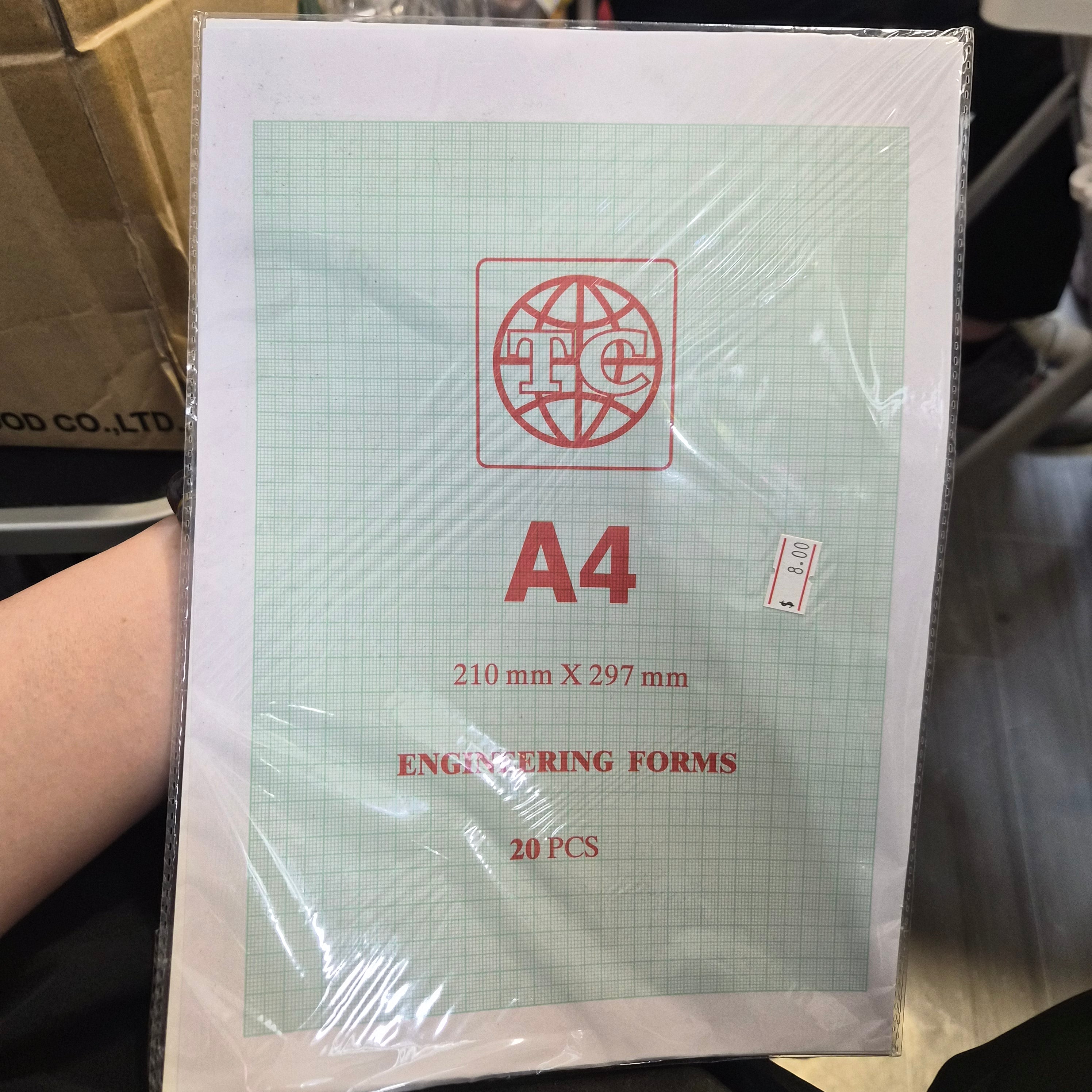 TC 品牌生產的 A4 尺寸工程繪圖紙