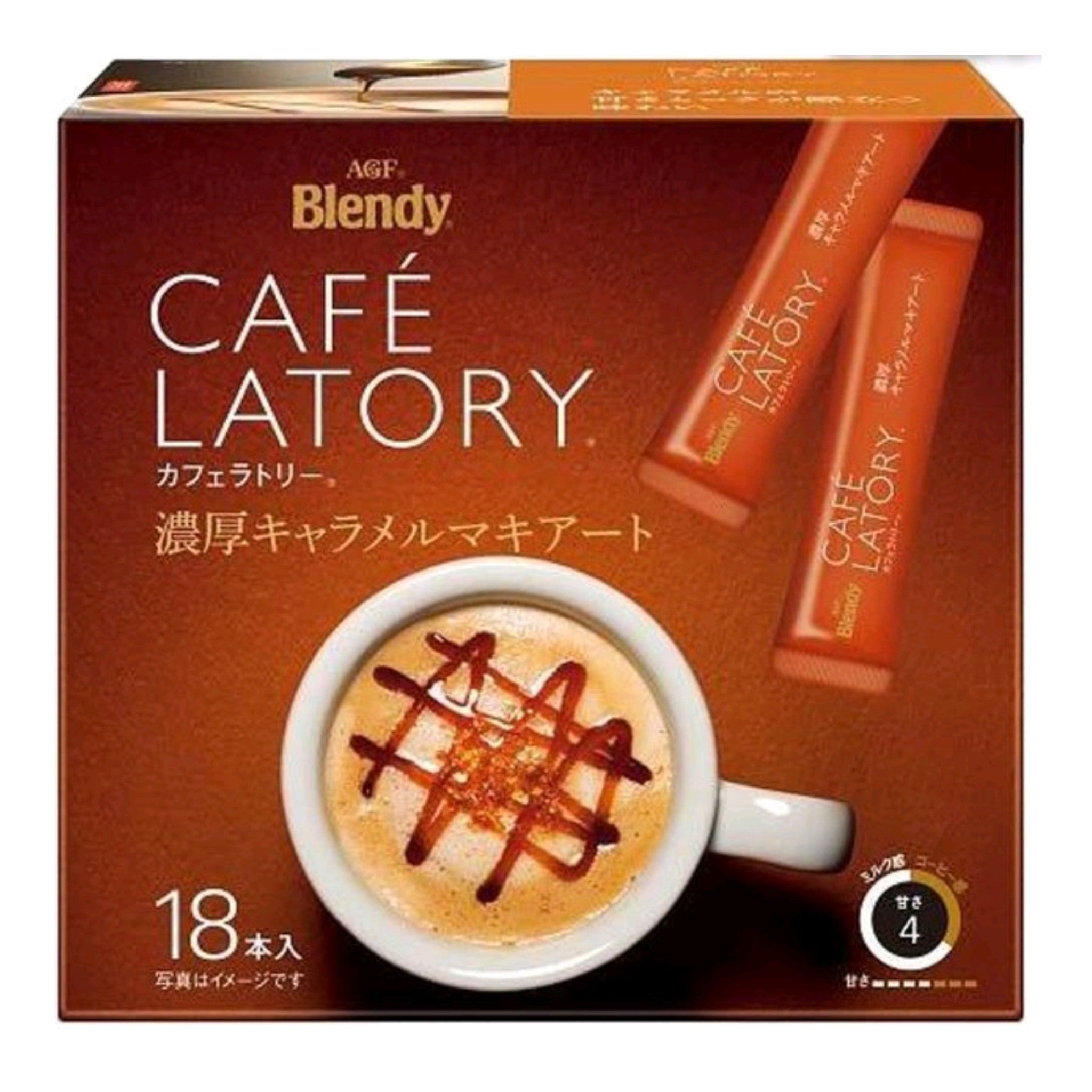 AGF Blendy 濃厚Latte焦糖即冲咖啡包Caramel Macchiato(18包裝)